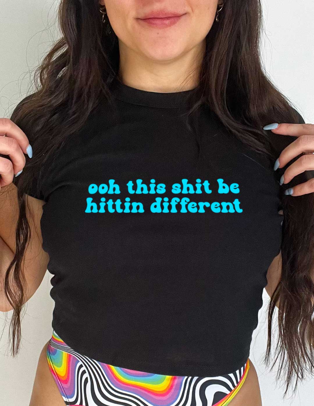 Hittin Different Baby Tee | Rave Crop Top Baby Tee | Griz Inspired Tee, Festival Tee, EDM Shirt