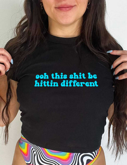 Hittin Different Baby Tee |  Rave Crop Top Baby Tee | Griz Inspired Tee, Festival Tee, EDM Shirt