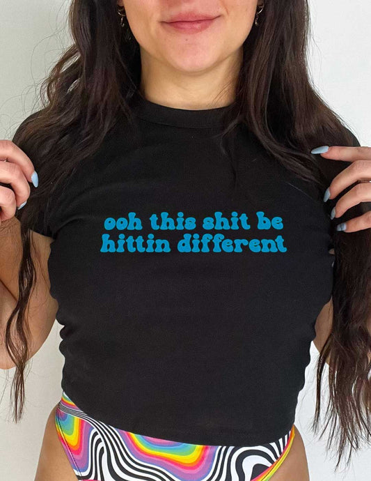 Hittin Different Baby Tee |  Rave Crop Top Baby Tee | Griz Inspired Tee, Festival Tee, EDM Shirt